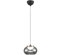 HJLJKG chandelier Light Luxury Iron Aluminum Pendant Lamp Living Room Bedroom Hanging Lamp Dining Room Kitchen Island 6.4in Small LED Pendant Light with Smoky Grey Glass Shade, Tri-Color Light