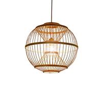 HJLJKG chandelier Woven Pendant Lamp Natural LampShade Handwoven Hollow Wicker Birdcage Chandelier Chinese- Restaurant Rattan Lighting Compatible with Living Dining Room Hallway Stairway