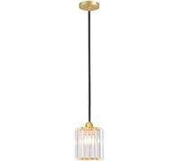 HJLJKG Crystal Bedside Pendant Light Nordic Creativity Bedroom Hanging Lamp Mid Century Minimalist Cylinder Matte Golden Kitchen Island Chandelier For Dining Room Living Room Bar Counter