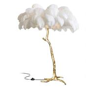 HJLJKG Floor Lamp, Feather Reading Standing Lamps with 3 Color Dimmable Standing Lamp Floor Feather Lamps for Living Room Bedroom Office Decor