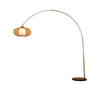 HJLJKG Floor Lamp Lámpara de Pie Chinese Arc Floor Lamp 12W Weaving Zen Adjustable Standing Lamp Retro Reading Pole Lamp wtih Marble Base for Living Ro