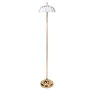 HJLJKG Floor Lamp Lámpara de Pie Crystal Petal Floor Lamp with Glass Shade 3 Color Temperatures Dimmable Standing Light Living Room Gold Tall Pole Lamp with Foot for Home Decor Reading