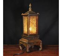 HJLJKG Floor lamp Thai Solid Wood Hotel Creative Retro Wooden Table lamp Bedroom Bedside lamp