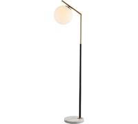 HJLJKG Foot Switch Floor Lamp, Living Room Standing Lamp with Glass Lampshade, Wrought Iron Light Pole Reading Lamp Decoration