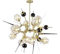 HJLJKG Gold Sputnik Chandelier Fixture Ceiling Light Fixture Transparent Glass Shade Pendant Lighting,Light