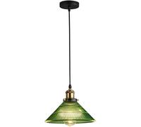 HJLJKG Green Glass Bedside Pendant Light Farmhouse Rural Brass Round Kitchen Island Hanging Lamp Retro Minimalist Dining Room Chandelier For Bedroom Living Room Coffee Shop Bar Counter