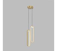 HJLJKG Hanging Lamp, 18W Single Or Double Head Pendant Light LED Chandelier Minimalist LED Hanging Lamp - Suspension Lighting - Lighting Decoration Compatible with Dining Room Bedroom Kitchen Island