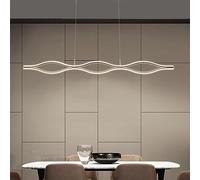 HJLJKG Hanging Lamp, Double Wave Chandelier Hardware LED Pendant Light Minimalist Hanging Lamp Long Droplight Home Decor LED Indoor Lighting Dimmable Pendant Lighting Suitable Compatible with Restaur