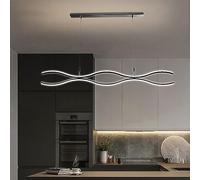 HJLJKG Hanging Lamp, Double Wave Chandelier Hardware LED Pendant Light Minimalist Hanging Lamp Long Droplight Home Decor LED Indoor Lighting Dimmable Pendant Lighting Suitable Compatible with Restaur
