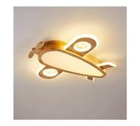 HJLJKG Hanging Lamp, Wooden Aircraft Chandelier - Dimmable 66W Flush Mount Chandelier Lamps LED Light Fixture, and Acrylic Lampshade Airplane Ceiling Light Compatible with Boys Bedroom Kids Room