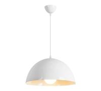 HJLJKG Industrial Dome Metal Pendant Light - 11.8'' Rustic Farmhouse Hanging Fixture and Nordic Chandelier for Dining Room, Restaurant, and Kitchen Island(White)