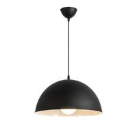 HJLJKG Industrial Dome Metal Pendant Light - 11.8'' Rustic Farmhouse Hanging Fixture and Nordic Chandelier for Dining Room, Restaurant, and Kitchen Island(Black)