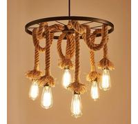 HJLJKG Industrial Victorian Retro Personality Hemp Rope Pendant Lights Restaurant Hanging Lamp,Light