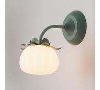 HJLJKG Minimalist Cream Wall Adjustable Nordic Pumpkin Shape Bedside Wall Lamp PE Shade Nordic Green Wall Light Indoor Art Decor Lighting Fixture for Bedroom Living Room