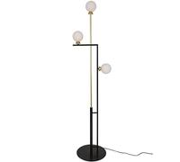 HJLJKG Nordic 3 Heads Floor Lamp, Standing Light with Frosted Glass Shade, Foot Switch Reading Lamp for Living Room/Bedroom Decoration