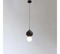HJLJKG Nordic Black Square Honeycomb Stone Bedside Pendant Light Mid Century Creativity White Frosted Glass Kitchen Island Hanging Lamp Minimalist Dining Room Small Chandelier For Bedroom