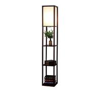 HJLJKG Standing Lamp Standard Lamp with Shelves Column s Walnut Wooden Floor Light for Living Room,Bedroom Standing Light s for Living Room