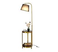 HJLJKG Standing Lamp with Shelves Floor Light Reading Lamp Fabric Lampshade Standing Lamp for Living Rooms Bedrooms Bedroom