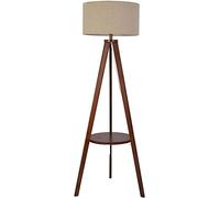 HJLJKG Standing Light Standing Lamp Wooden for Reading Standing Floor Light for Living Wood Standing Lamp with Shelf Floor Light Bedroom