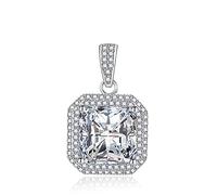 HJLJKG Trendy Women Pendant Necklace Silver 925 with Zircon Gemstone for Wedding Anniversary Party Promise Bridal Jewelry Gift