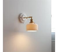 HJLJKG Wall Lamp Adjustable Ceramics Shade Wall Nordic White Wall Mount Light for Living Room Bedroom Bedside Wall Light Fixture(B)