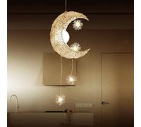 HJLJKG Wall Sconce Light, Moon LED Star Chandelier Bedroom Girl Room Kids Room Chandelier Style Decor Pendant lamp G4 Children Lustres Hanging (Size : Warm White)