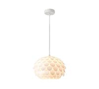 HJLJKG White Oval Fish Scale Acrylic Pendant Light Fixture with for Stylish Home Decoration - Ideal Chandelier for Bedroom Living Room Study and Dining Room