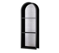 HJLKDYM Double-Sided Framed Glass Arched Recessed Bathroom Niche Unit