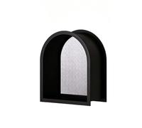 HJLKDYM Double-Sided Framed Glass Arched Recessed Bathroom Niche Unit
