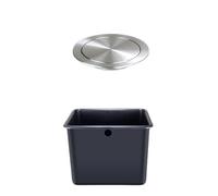HJLKDYM Round Kitchen Trash Bin, in Waste Basket The Countertop Is Embedded In A Trash Can, in Trash Chute For Restaurant Home Hote(Gray-A)