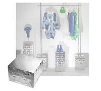 HJLKDYM Square Display Stand, Silver Metal Case, Three-Dimensional Stainless Steel Clothing Modelshelf, Cube Wedding Pedestal Sculpture Decorative Stand(30x30x80cm)