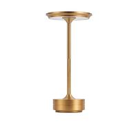HJLRR Cordless Rechargeable LED Table Lamp, 2600mAh Lithium Battery 3 Color Touch Control Cordless Lamps for Tables, Portable LED Desk Lamp for Desk Bedroom Nursery Patio,Gold