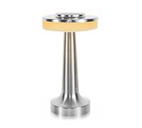 HJLRR Touch Cordless Table Lamp, 3 Color Stepless Dimming Lights, LED Battery Operated Desk Lamps, Portable USB Metal Bedside Lamp for Bedroom/Bedside/Study (Silver)