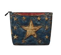 HJLUUFT A five-pointed star print Travel Makeup Bags Cosmetic Organizer Bag Large Capacity Make up Bag Toiletry Bag for Women, Black, One Size