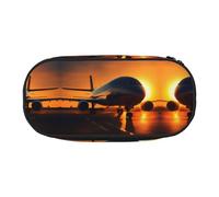 HJLUUFT airplane at sunset print Pencil Case Simple Sturdy Multifunctional Pencil Bag Office Stationery Organizer