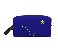 HJLUUFT Alaska Flag Print Travel Toiletry Bag, Portable Makeup Cosmetic Bag, Travel Utensils, Organiser, Travel Bag, White/Opulent Garden, One Size, White/Opulent Garden, standard size