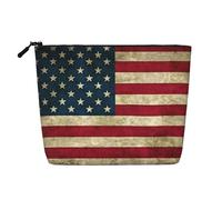 HJLUUFT American flag print Travel Makeup Bags Cosmetic Organizer Bag Large Capacity Make up Bag Toiletry Bag for Women, Black, One Size