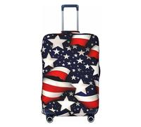 HJLUUFT American Flag Stars Stripes Print Suitcase Cover Travel Luggage Cover Protector Suitcase Washable Baggage Covers Anti-Scratch