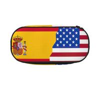 HJLUUFT American Spain Flag print Pencil Bag Pouch Case,Pen Bags Pencil Pouch Organizer for Office College School Daily Use