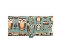HJLUUFT Animal Cartoon Owls Cute Portable leather hard shell sunglasses case, fashionable glasses case for men and women., White, One size