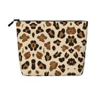 HJLUUFT Animal Leopard print Travel Makeup Bags Cosmetic Organizer Bag Large Capacity Make up Bag Toiletry Bag for Women, Black, One Size
