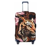 HJLUUFT Animal Tiger Leopard Print Rose Flower Print Travel Luggage Cover Suitcase Cover Protector Suitcase Washable Baggage Covers Anti-Scratch