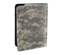 HJLUUFT Army Digital Camouflage Print Leather Passport Case, Passport Cover with Credit Card Holder for Women Men Family ID Travel
