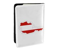 HJLUUFT Austrian Flag Map Print Leather Passport Wallet for Men Women, Passport Holder Case Travel Passport Cover for Family