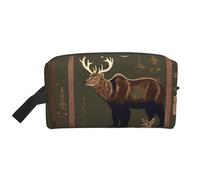 HJLUUFT Bear Deer print Toiletry Bag for Men Women Traveling Toiletry Organizer Bag for Adult Door Room Essentials, White, One Size