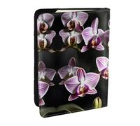 HJLUUFT Bell Orchid Pattern Print Leather Passport Wallet for Men Women, Passport Holder Case Travel Passport Cover for Family