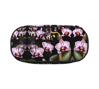HJLUUFT Bell orchid pattern print Makeup Cosmetic Bag Stationary Kawaii Pencil Box Pouch Gadget Organizer Bag with Zipper