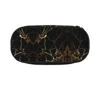 HJLUUFT Black Gold Marble print Pencil Case Simple Sturdy Multifunctional Pencil Bag Office Stationery Organizer