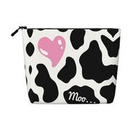 HJLUUFT Black White Milk Cow print Travel Makeup Bags Cosmetic Organizer Bag Large Capacity Make up Bag Toiletry Bag for Women, Black, One Size