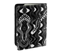 HJLUUFT Black White Snake Skin Pattern Print Leather Passport Wallet for Men Women, Passport Holder Case Travel Passport Cover for Family